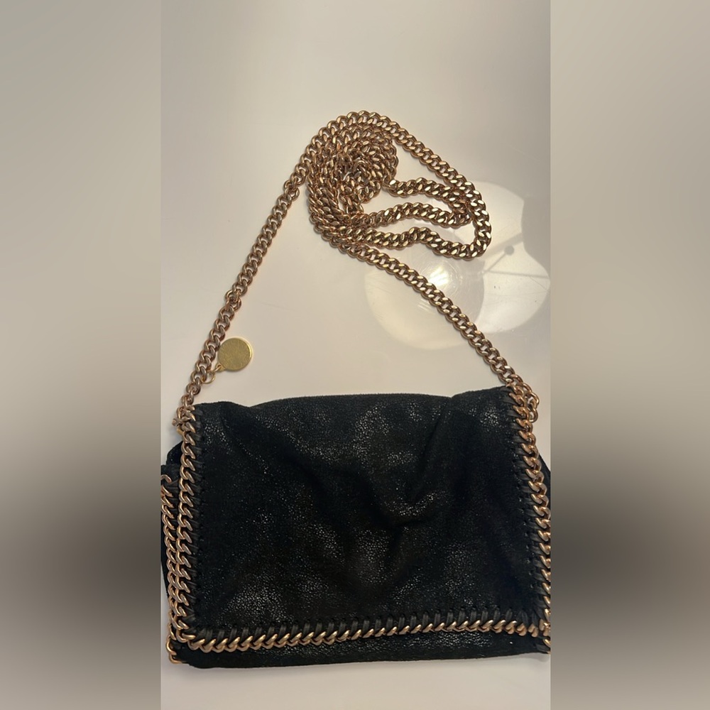 Stella McCartney Black Crossbody Purse with Gold Chain